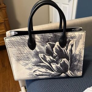Floral Canvas Tote Bag - White House Black Market